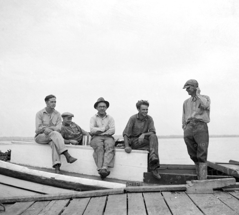 Oystermen at Rest, Rock Point, Maryland, USA, Arthur Rothstein for Farm Security Administration, September 1936