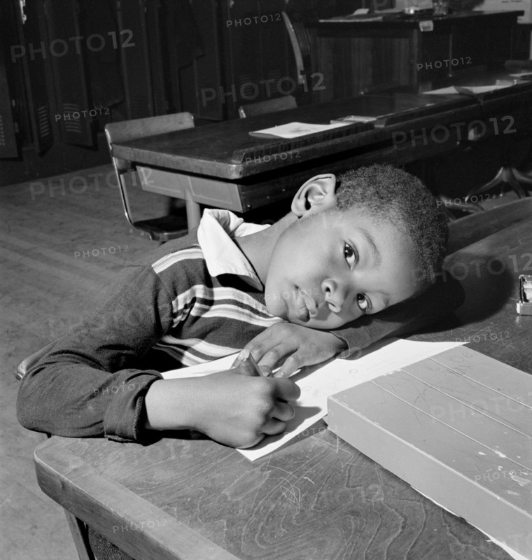 Student in Elementary School Classroom, Washington DC, USA, Marjorie Collins for Farm Security Administration, March 1942