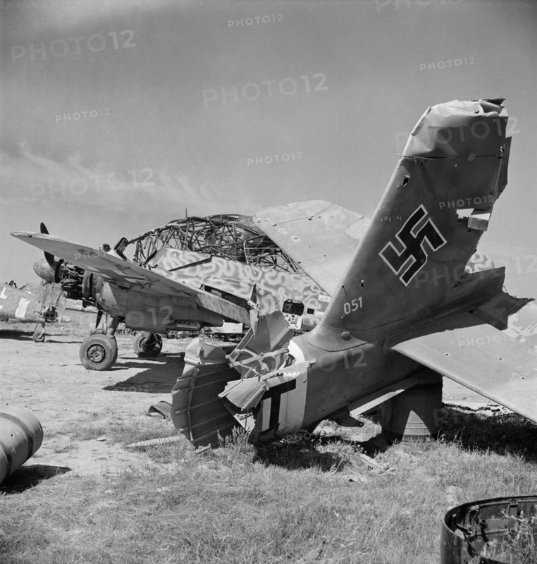 Wrecked German Airplanes, El Aouiana Airport, Tunis, Tunisia, Marjorie Collins for Office of War Information, June 1943