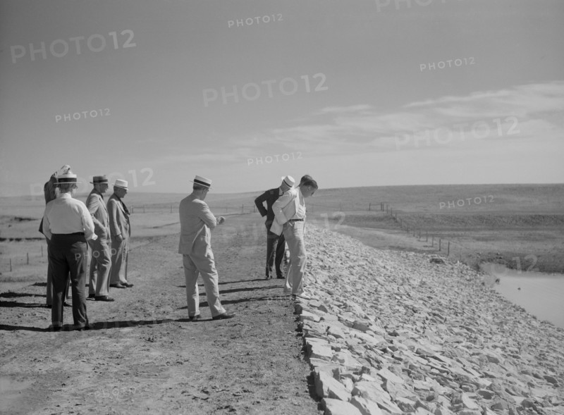 Drought Committee Inspects Dam, President's Report, Rapid City, South Dakota, USA, Arthur Rothstein for Farm Security Administration (FSA), July 1936