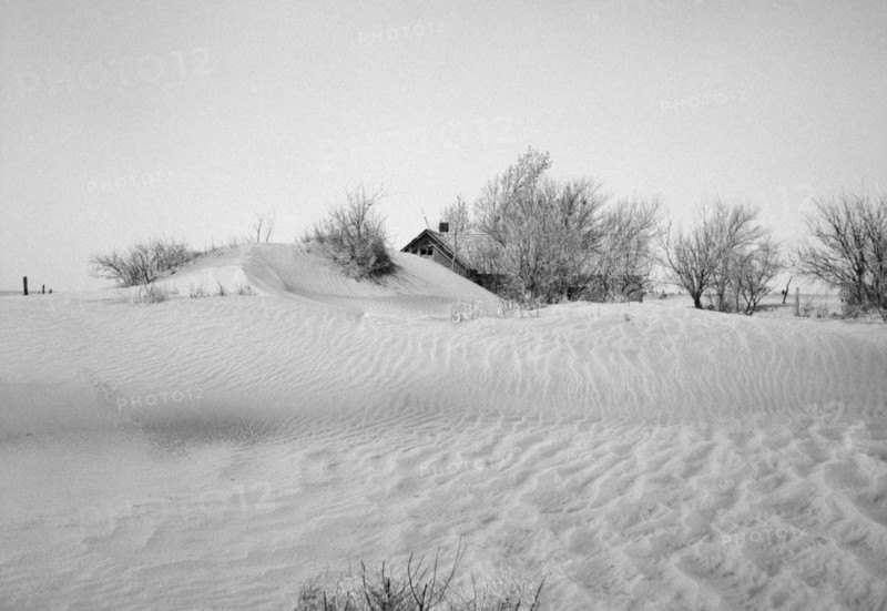 Uninhabitable Farm due to Severe Wind Erosion, Cimarron County, Oklahoma, USA, Arthur Rothstein for Farm Security Administration (FSA), April 1936