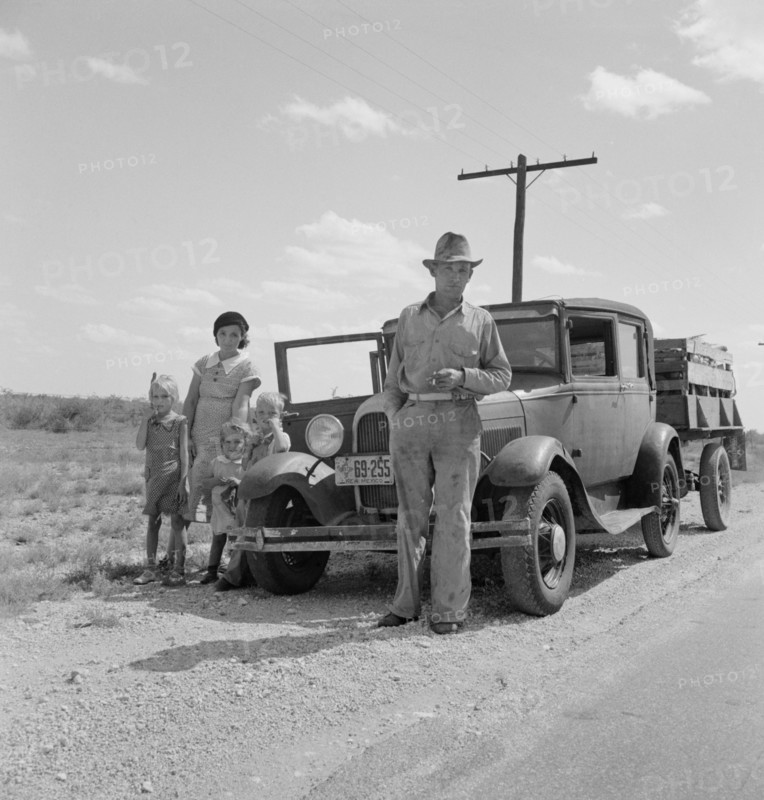Migrant Oil Worker and Family, near Odessa, Texas, USA, Dorothea Lange for Farm Security Administration, May 1937