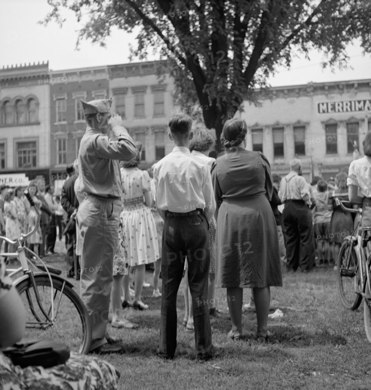 Saluting Soldier at Decoration Day Ceremonies, Gallipolis, Ohio, USA, Arthur S. Siegel for Office of War Information, June 1942