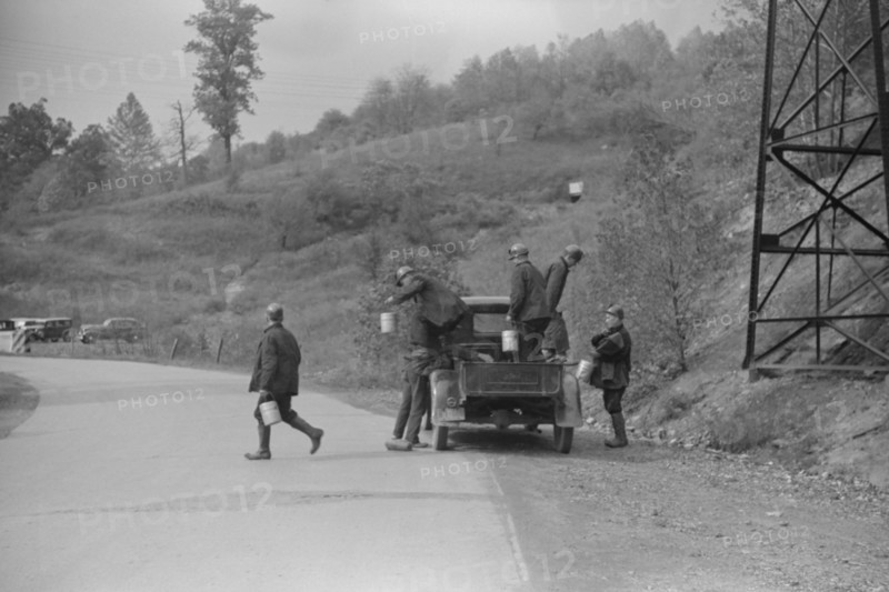 Coal Miners Arriving at Work, Maidsville, West Virginia, USA, Marion Post Wolcott for Farm Security Administration, September 1938