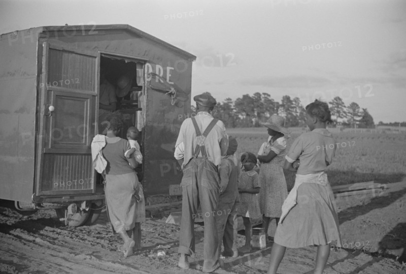Rolling Store Selling Goods in Rural Community, near Montezuma, Georgia, USA, Close-Up, Marion Post Wolcott for Farm Security Administration, May 1939