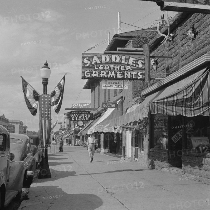 Street Scene, Main Street, Sheridan, Wyoming, USA, Marion Post Wolcott for Farm Security Administration, July 1941