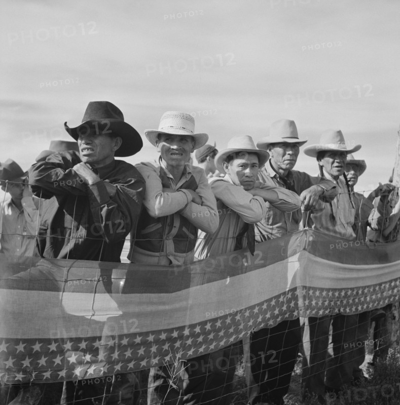 Native Americans Watching Crow Fair, Crow Agency, Montana, USA, Marion Post Wolcott for Farm Security Administration, July 1941