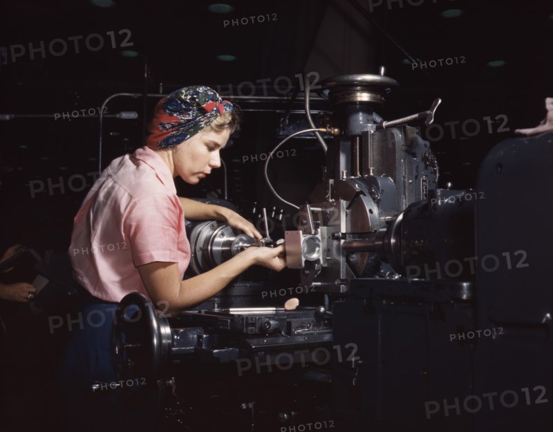 Female Machinist, Douglas Aircraft Company, Long Beach, California, USA, Alfred T. Palmer for Office of War Information, October 1942