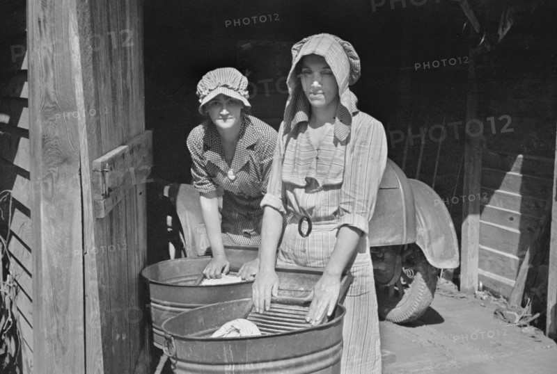 Two Women Washing Clothes, Crabtree Recreational Project, near Raleigh, North Carolina, USA, Carl Mydans for U.S. Resettlement Administration, March 1936