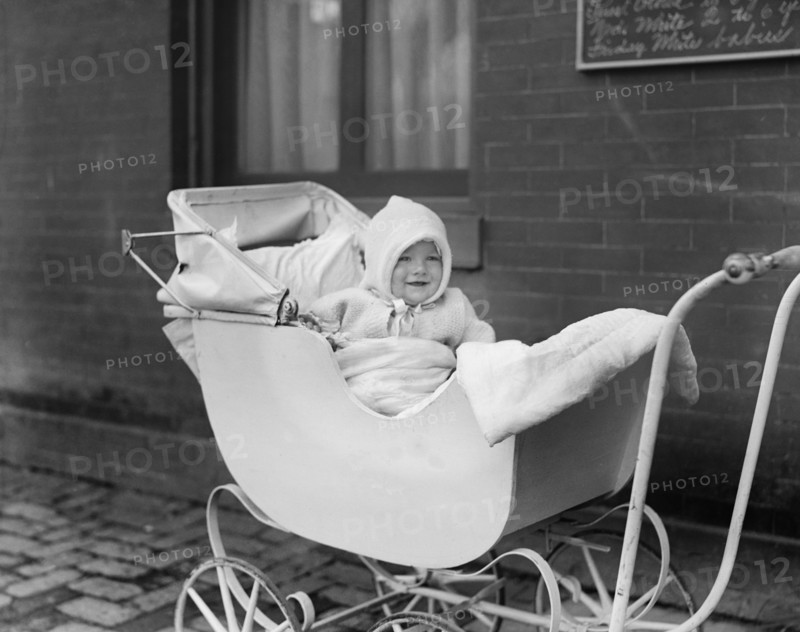 Smiling Baby in Carriage, Washington DC, USA, National Photo Company, 1921