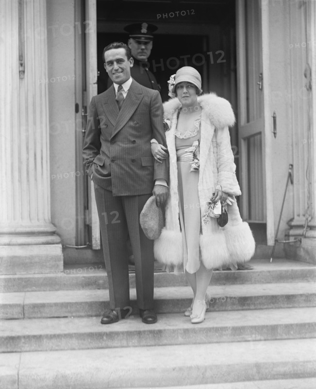 Actor Harold Lloyd and wife, Actress Mildred Davis, Portrait at White House, Washington DC, USA, National Photo Company, May 1925
