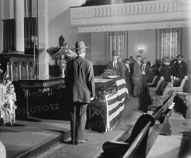 Body of William Jennings Bryan Lying in State, New York Avenue Presbyterian Church, Washington DC, USA, National Photo Company, July 30, 1925