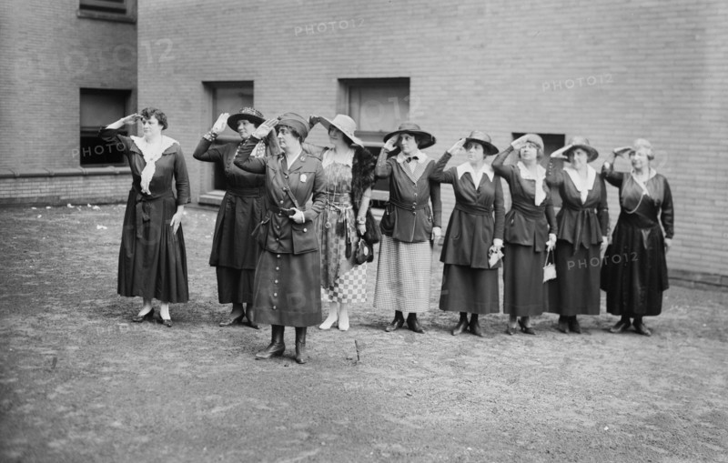 Captain Edyth Totten and Female Police Reserve, New York City, New York, USA, George Grantham Bain Collection, June 1918