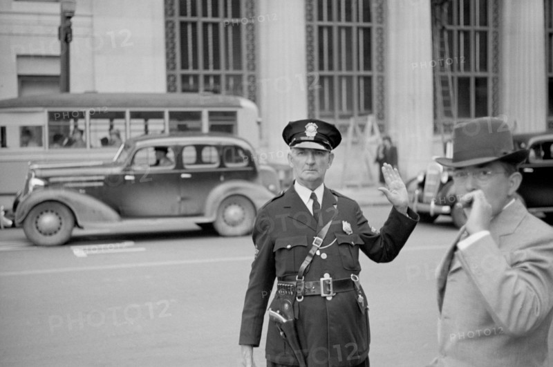 Traffic Cop, Greensboro, North Carolina, USA, John Vachon for Farm Security Administration, April 1938