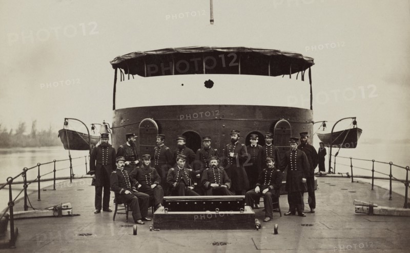 Officers on Deck of Monitor Mahopac, James River, Virginia, early 1860's