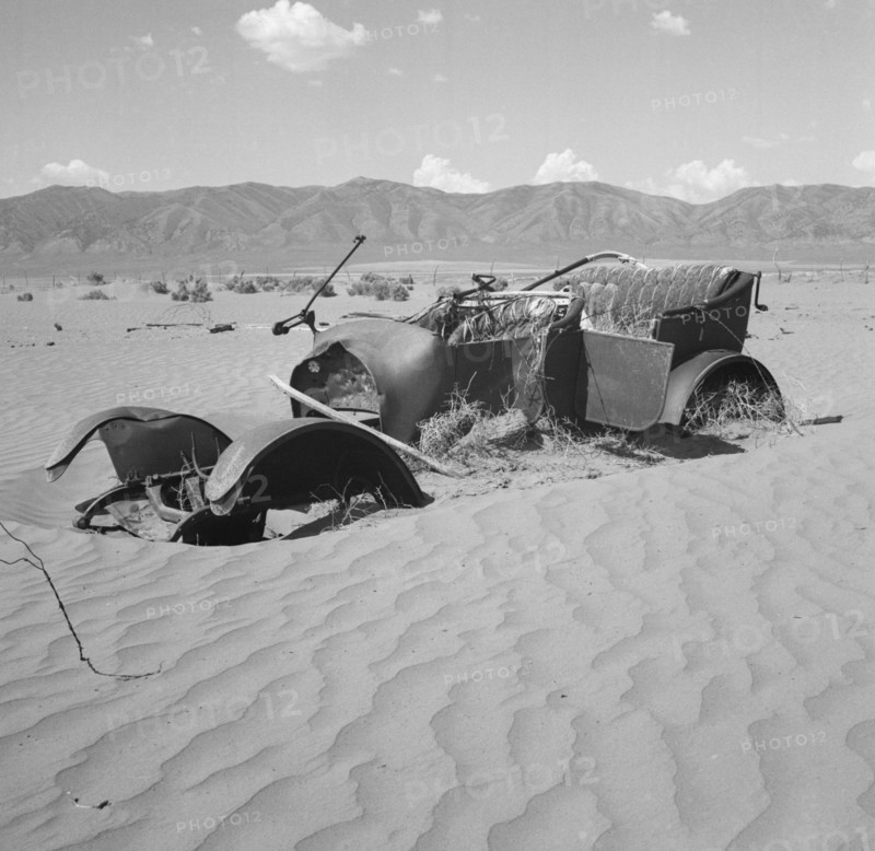 Abandoned Car Relic on Farm destroyed by Wind Erosion, Idaho, USA, Wilbur Staats for Farm Security Administration, March 1937