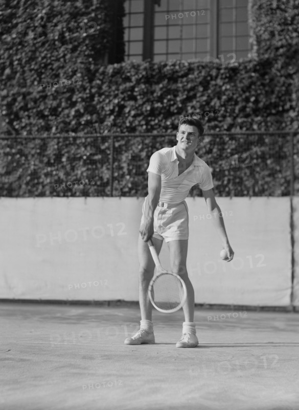 Tennis Player, U.S. Naval Academy, Annapolis, Maryland, USA, by Lieutenant Whitman for Office of War Information, July 1942