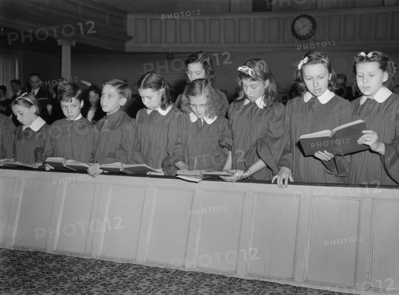 Children's' Choir Singing at Sunday Church Service, Southington, Connecticut, USA, Fenno Jacobs for Office of War Information, May 1942