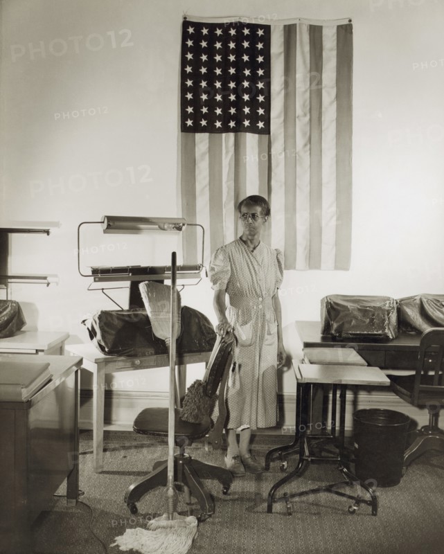 Government Charwoman, Washington DC, USA, Gordon Parks for Office of War Information, August 1942