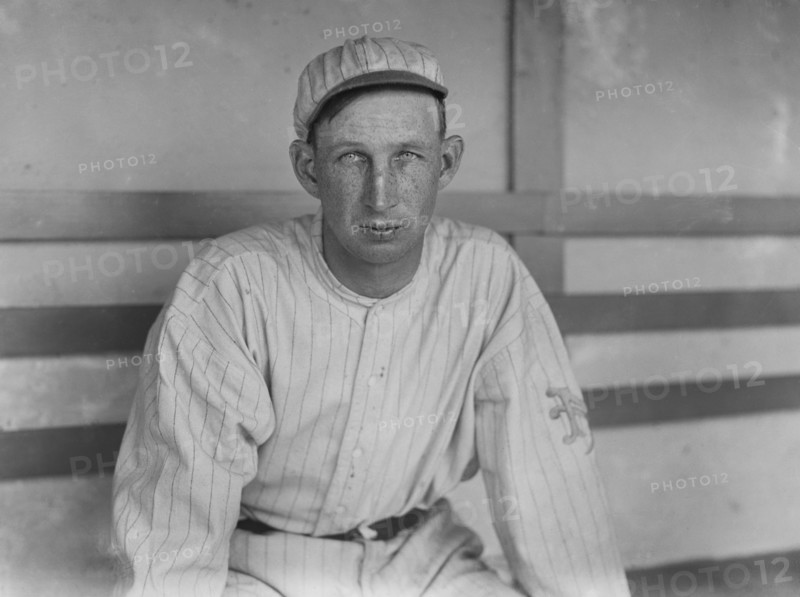 Eddie Grant, Major League Baseball Player, Died during Battle of Argonne Forest, France during WWI, Portrait in New York Giants Uniform, Bain News Service, 1914