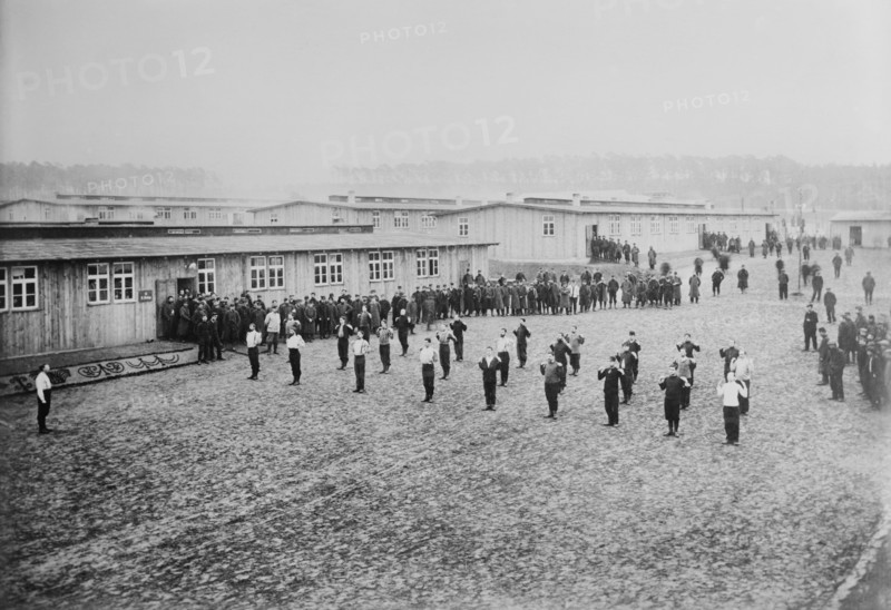 Prisoners Exercising at Prisoner of War Camp, Wünsdorf, Zossen, Germany, Bain News Service, 1915