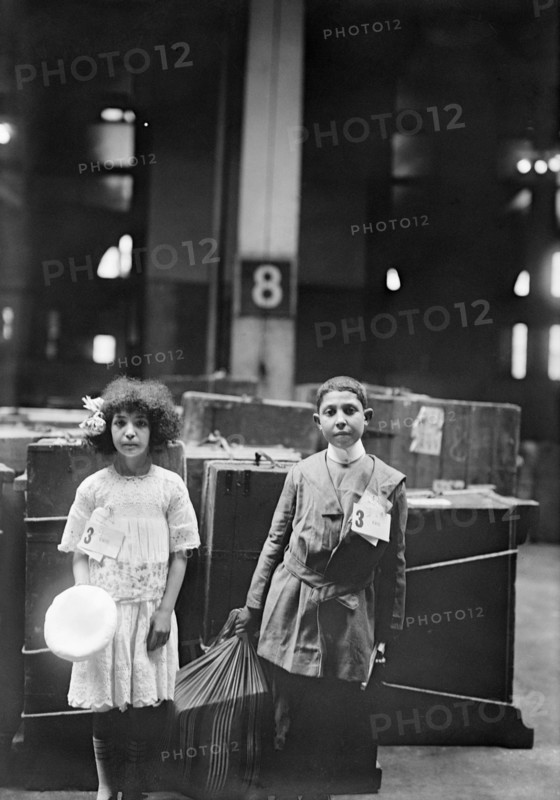Two Immigrant Children, Ellis Island, New York City, New York, USA, Bain News Service, 1915
