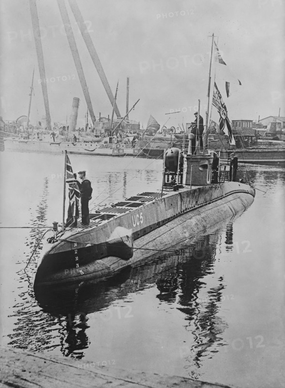 UC-5 German Mine-Layer Submarine Captured by British Forces, Bain News Service, April 27, 1916