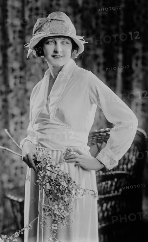 Actress Martha Mansfield, Fashion Portrait Wearing Satin Blouse and Skirt, Bain News Service, 1921
