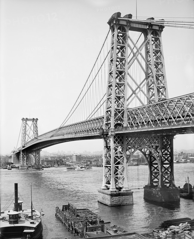 Williamsburg Bridge, New York City, New York, USA, Detroit Publishing Company, 1903
