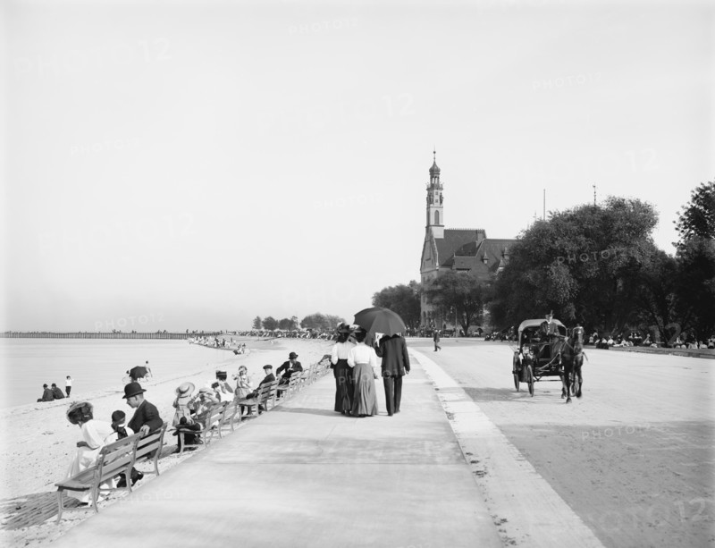 Lake Shore Drive, Jackson Park, Chicago, Illinois, USA, Detroit Publishing Company, 1907