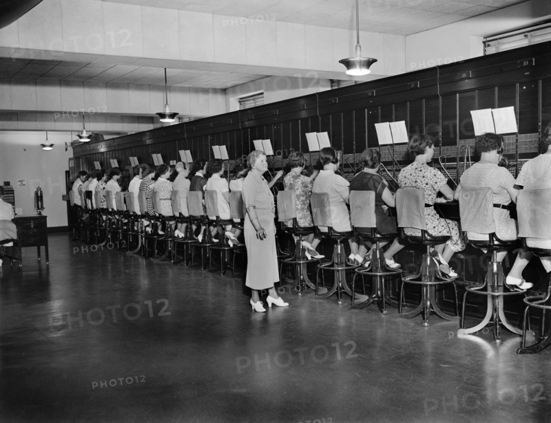 Switchboard Operators, U.S. Capitol Building, Washington DC, USA, Harris & Ewing, July 1937