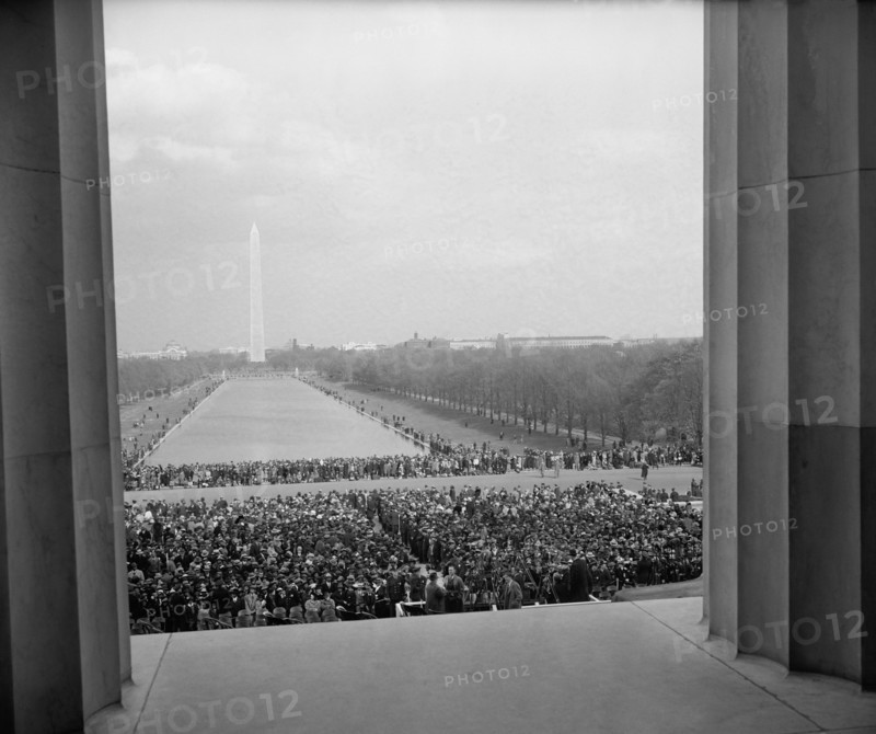 Crowd Watching Marian Anderson Sing at the Steps of Lincoln Memorial, Washington DC, USA, Harris & Ewing, April 1939