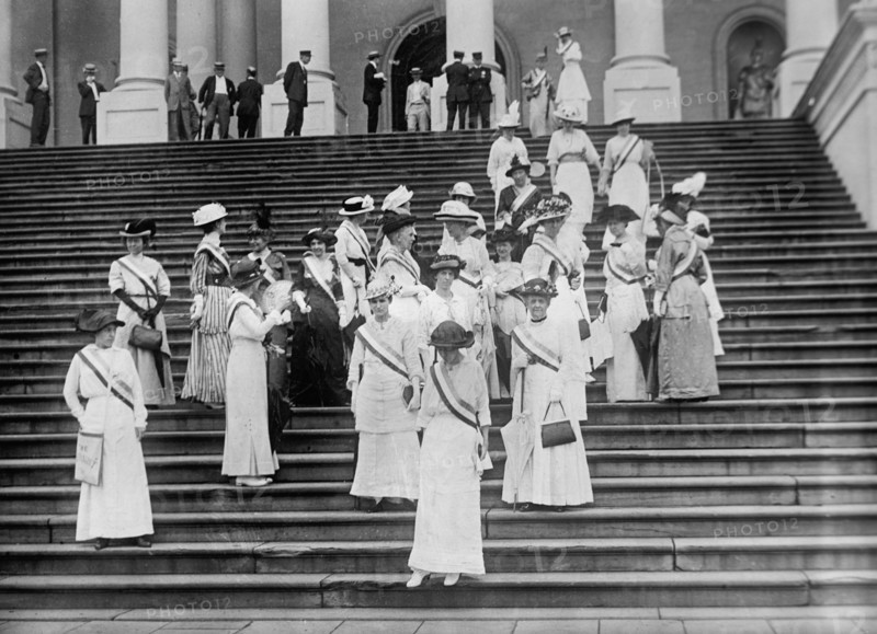 Women's Suffrage Group, Steps of U.S. Capitol Building, Washington DC, USA, Harris & Ewing, 1919