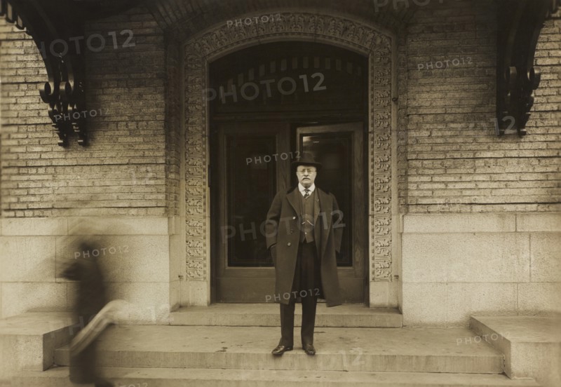 Theodore Roosevelt, Portrait Standing in front of Doorway, Harris & Ewing, 1918