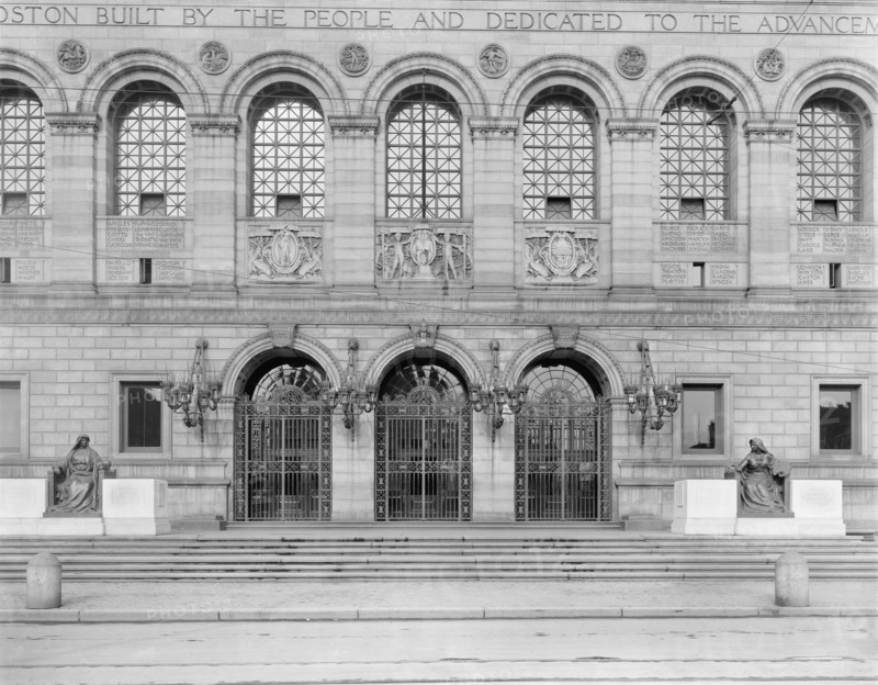 Entrance, Public Library, Boston, Massachusetts, USA, Detroit Publishing Company, early 1910's