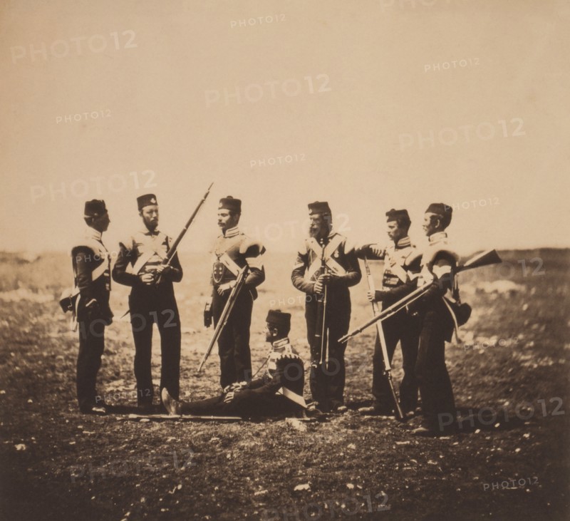 Group of British Soldiers, 68th Regiment of Foot, British Army, Crimean War, Crimea, Ukraine, by Roger Fenton, 1855