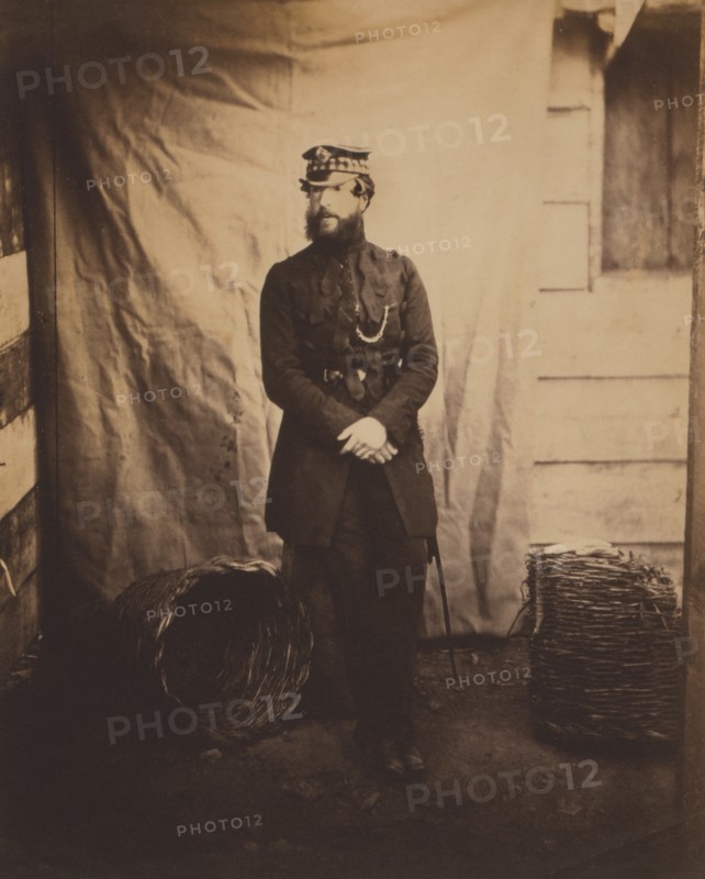 British Captain Charles Holder, Full-Length Portrait, Crimean War, Crimea, Ukraine, by Roger Fenton, 1855