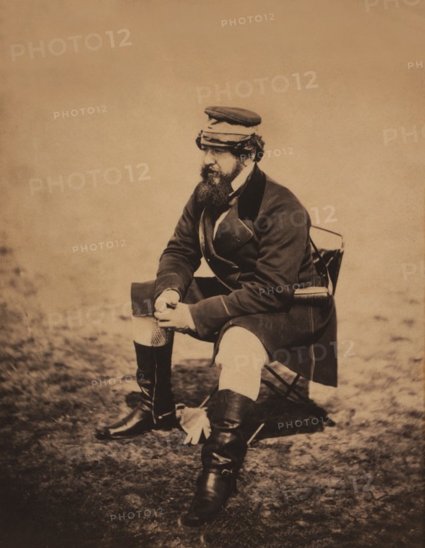 Sir William Howard Russell, British War Correspondent, Seated Portrait, Crimean War, Crimea, Ukraine, by Roger Fenton, 1855