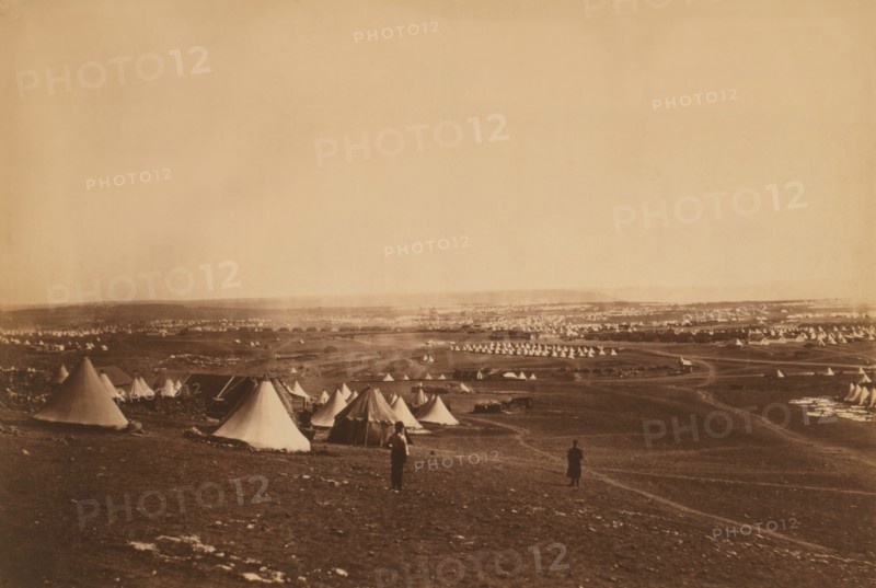View from Cathcart's Hill to British Military Encampments, Crimean War, Sevastopol, Crimea, Ukraine, by Roger Fenton, 1855