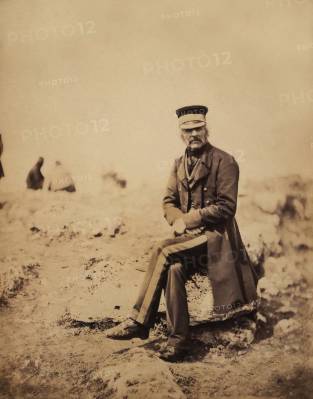 British Lieutenant-General John Lysaght Pennefather, Full-Length Seated Portrait in Uniform, Crimean War, Crimea, Ukraine, by Roger Fenton, 1855