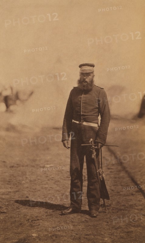Major Philip Gosset Pipon, Royal Artillery, Full-length Standing Portrait, Crimean War, Crimea, Ukraine, by Roger Fenton, 1855