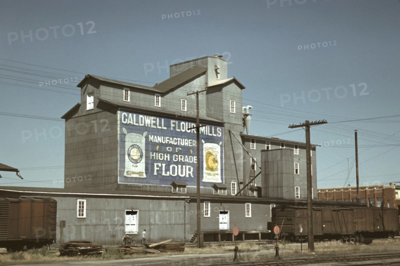 Flour Mill, Caldwell, Idaho, USA, Russell Lee for Farm Security Administration - Office of War Information, July 1941