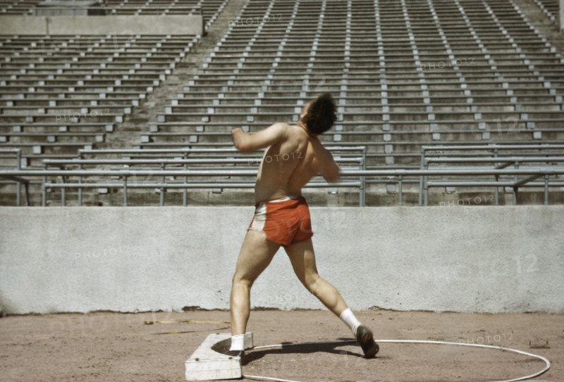 Shot Putter, University of Nebraska, Lincoln, Nebraska, USA, John Vachon for Farm Security Administration - Office of War Information, 1942