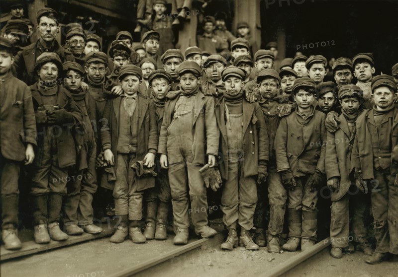 Large Group of Breaker Boys outside Ewen Breaker, South Pittston, Pennsylvania, USA, Lewis Hine for National Child Labor Committee, January 1911