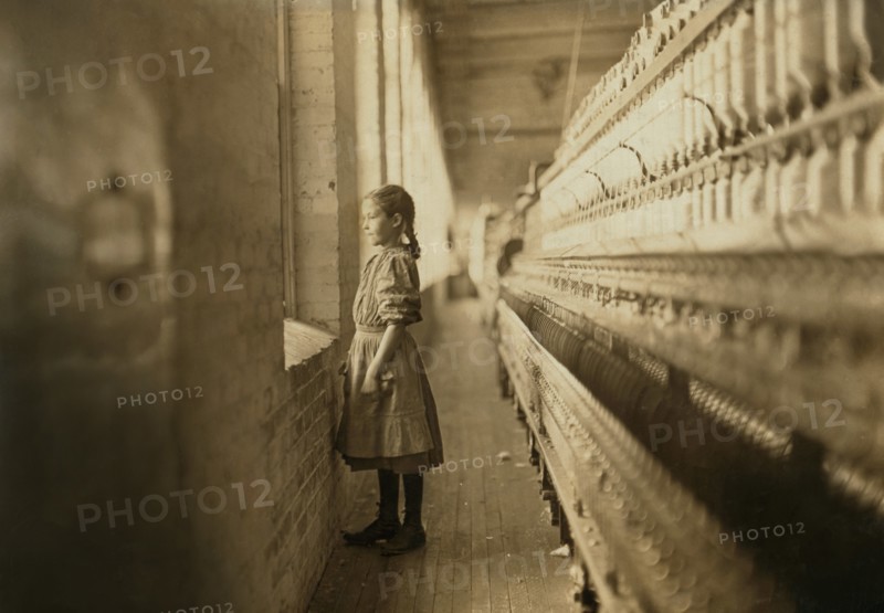 Young Spinner Looking out Window, Rhodes Manufacturing Company, Lincolnton, North Carolina, USA, Lewis Hine for National Child Labor Committee, November 1908