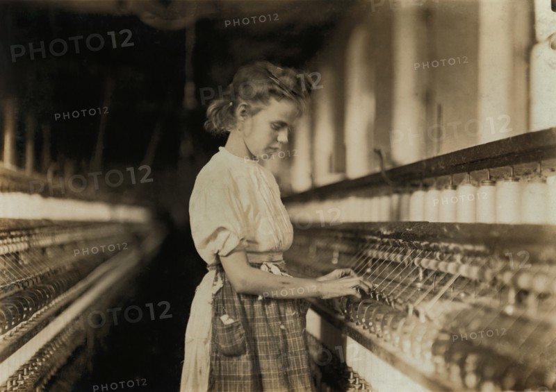 Young Girl Working in Textile Mill, Cherryville, North Carolina, USA, Lewis Hine for National Child Labor Committee, November 1908