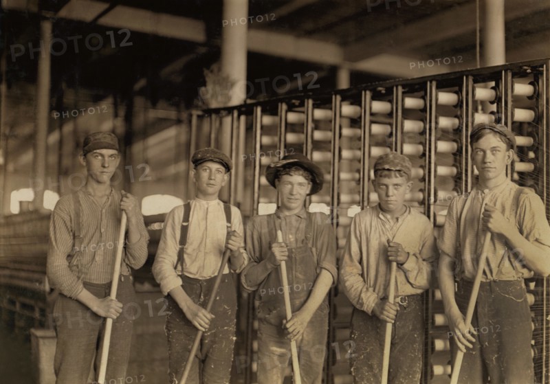 Group of Sweepers, Cotton Mill, North Carolina, USA, Lewis Hine for National Child Labor Committee, November 1908