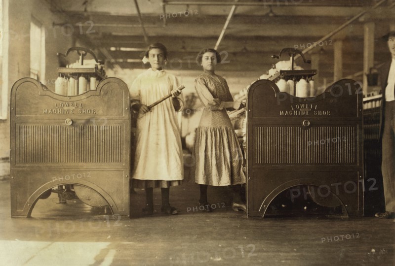 Two Sisters Working in Textile Mill, Winchendon, Massachusetts, USA, Lewis Hine for National Child Labor Committee, September 1911