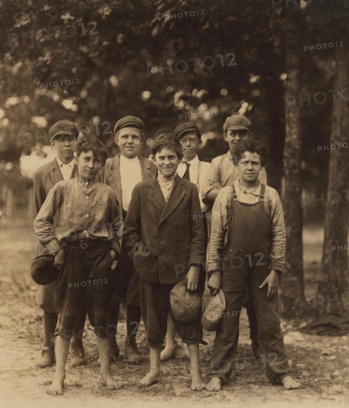 Typical Group of Mill Boys, Highland Park Settlement, Rock Hill, South Carolina, USA, Lewis Hine for National Child Labor Committee, May 1912