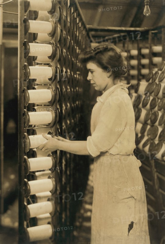 Warp Tender's Assistant, Just Promoted from Spooler Tender, Fall River, Massachusetts, USA, Lewis Hine for National Child Labor Committee, June 1916